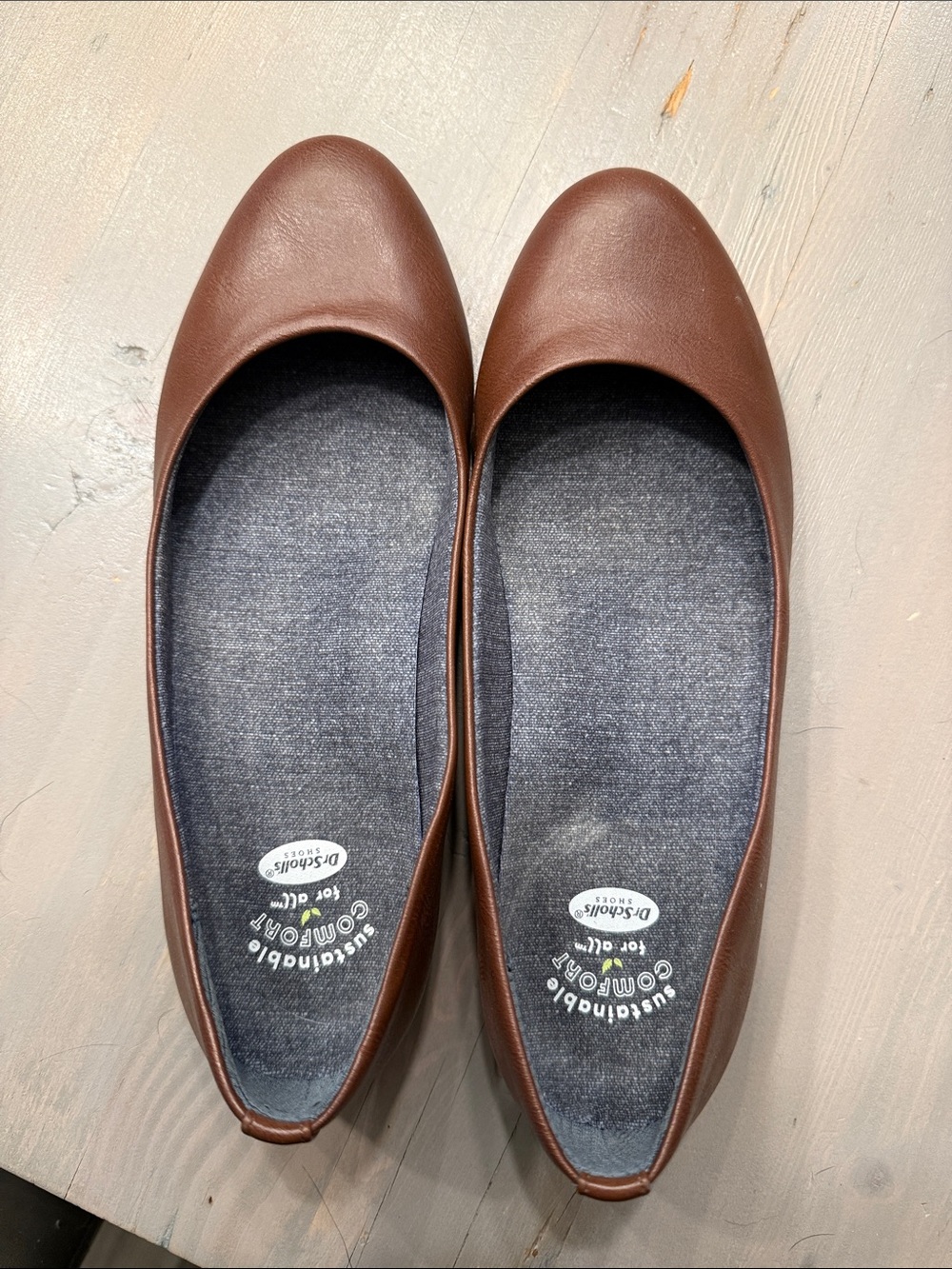 Dr. Scholl's Brown Classic Slip-On Ballet Flats